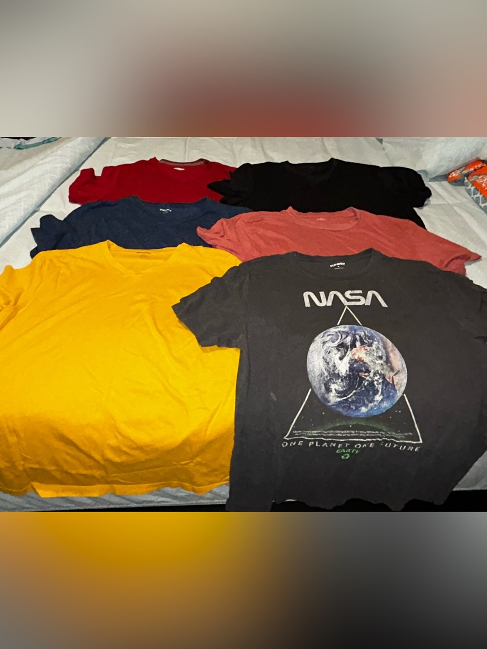 Old Navy Men’s Tee shirt Lot - Yellow, Black, Red, Navy, Coral, Charcoal